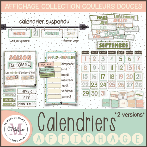 Calendrier *Collection Couleurs Douces*