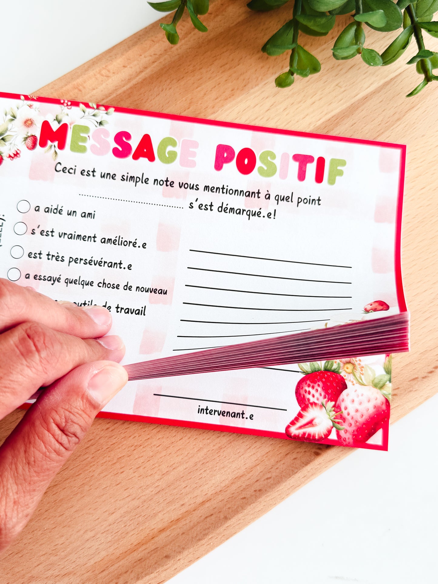 Message Positif Fraises