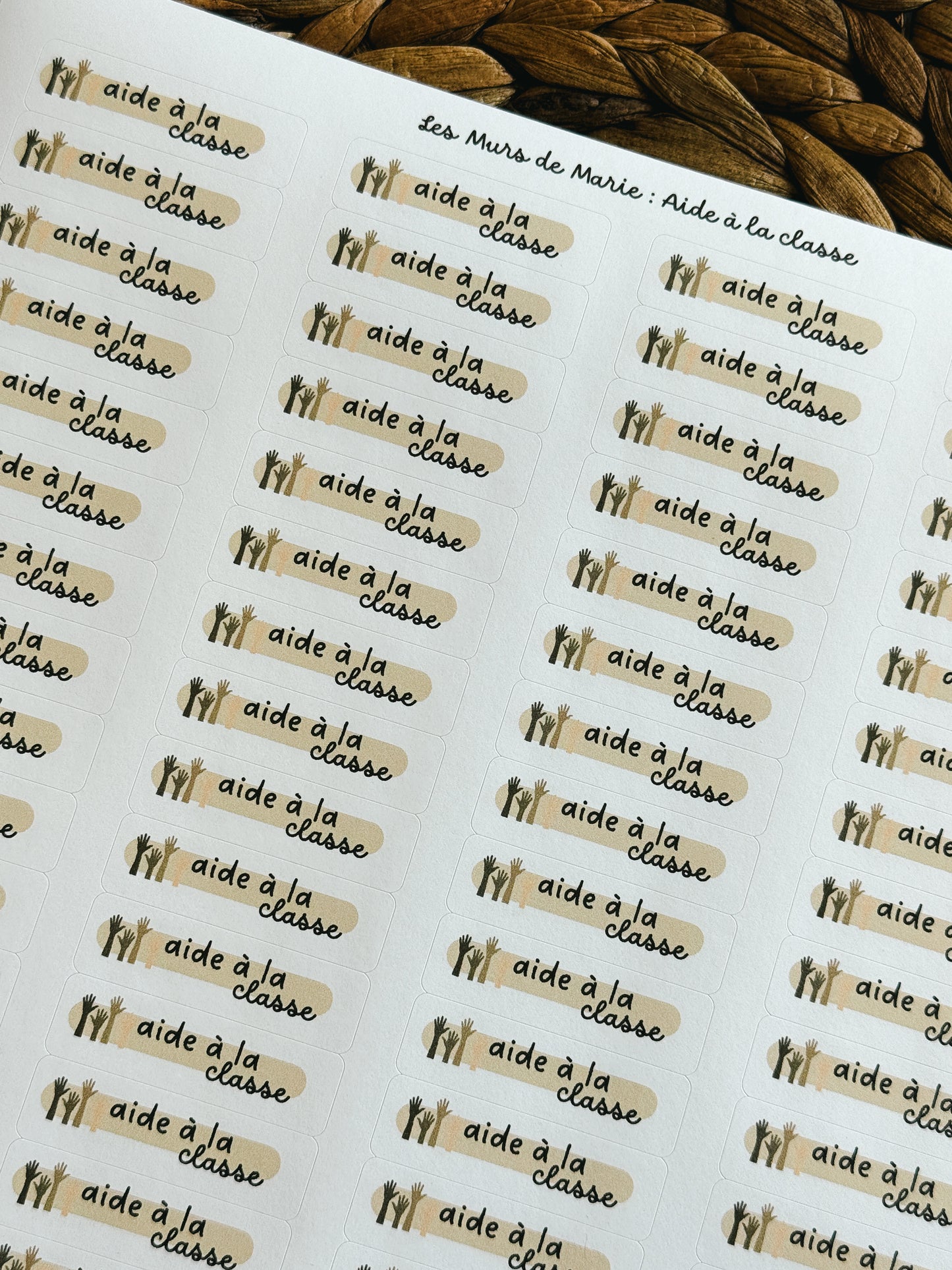 Étiquettes Aide à la classe