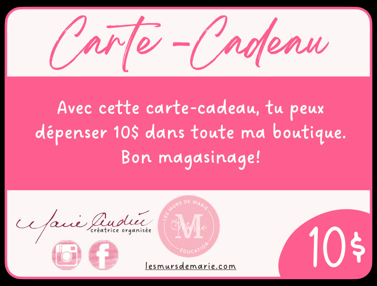 CARTE-CADEAU 10$