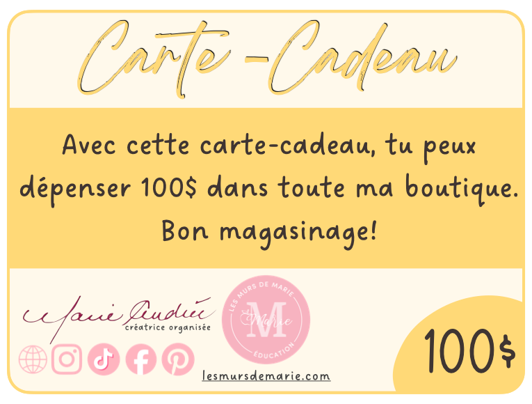 CARTE-CADEAU 100$