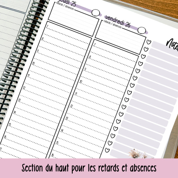 agenda SECRÉTAIRE 2025-2026 CAFÉ LATTÉ
