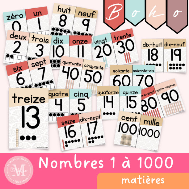 Nombres 1 à 1000 *collection Boho*