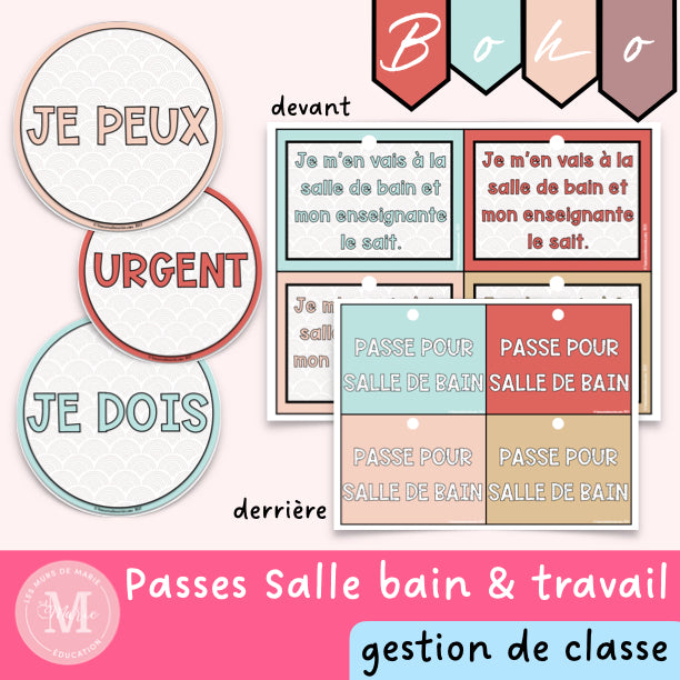 Pastilles de travail & passes SDB *collection Boho*
