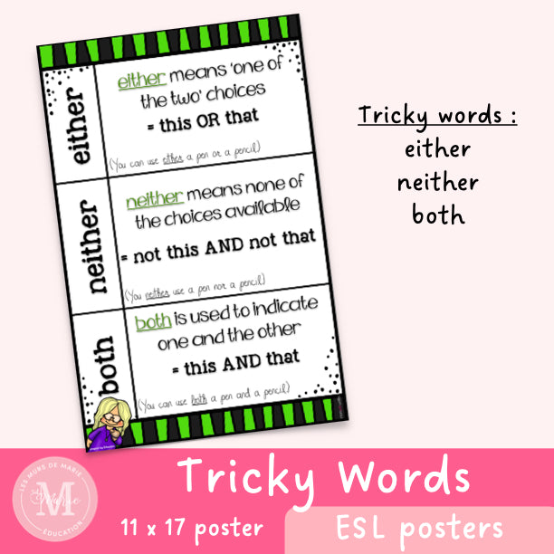 Tricky words either / neither / both