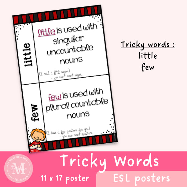 Tricky words little / few