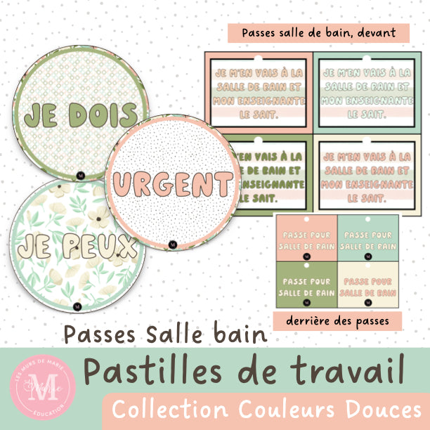 Passes toilettes & plan de travail *Collection Couleurs Douces*