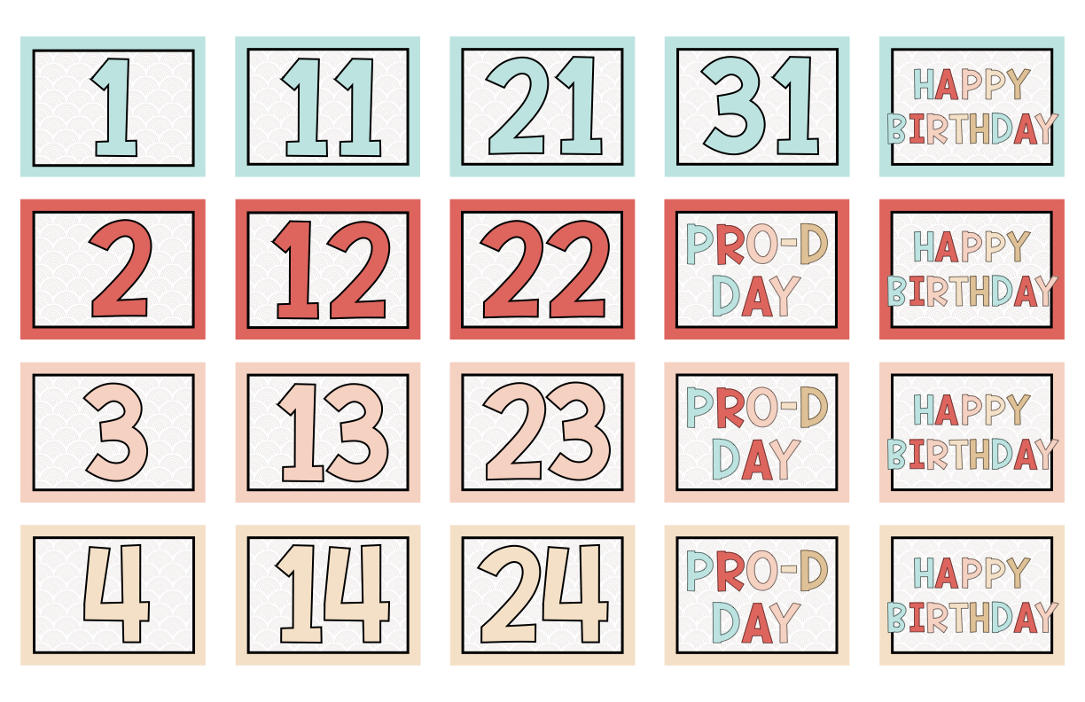 BOHO THEME WALL CALENDAR - CLASSROOM DECOR