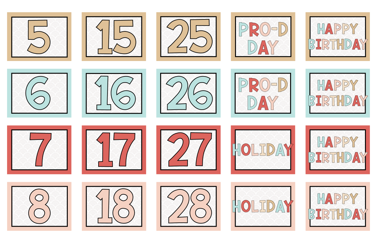 BOHO THEME WALL CALENDAR - CLASSROOM DECOR