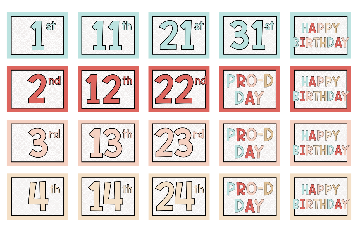 BOHO THEME WALL CALENDAR - CLASSROOM DECOR