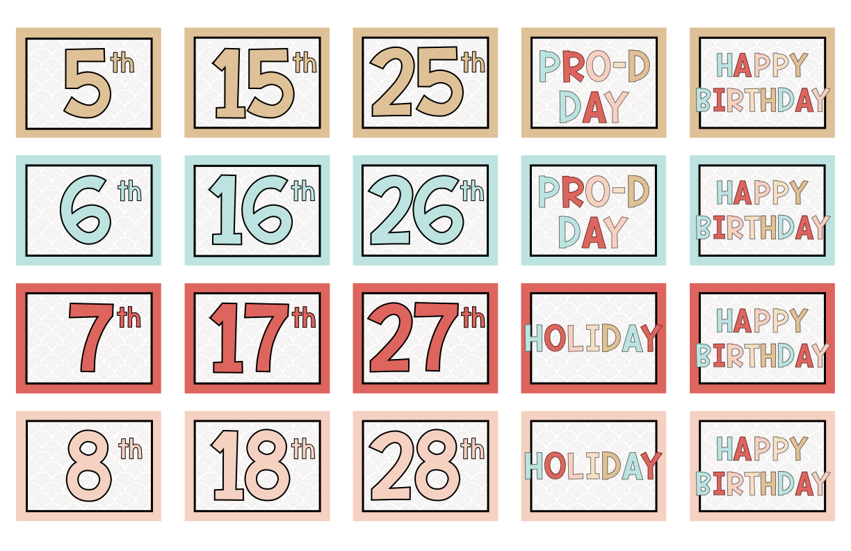 BOHO THEME WALL CALENDAR - CLASSROOM DECOR
