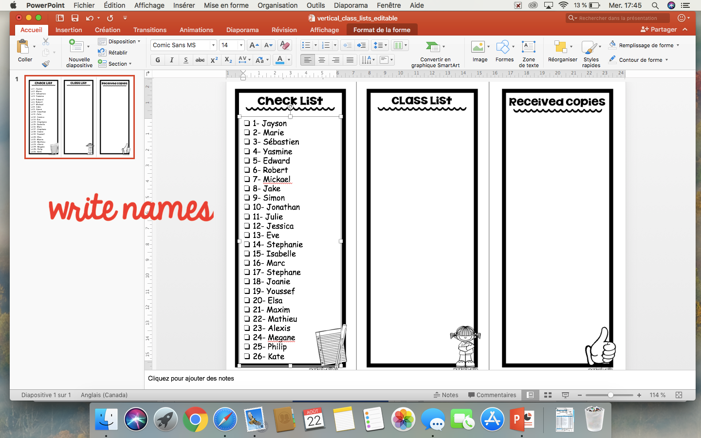 CLASS LISTS *EDITABLE*