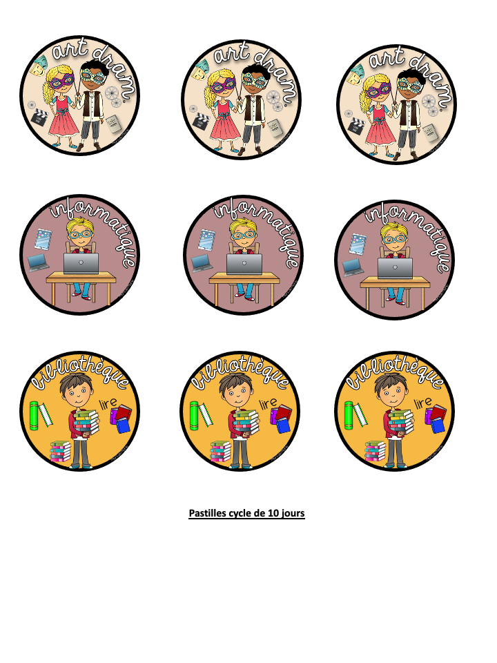 BOHO DÉCOR DE CLASSE - HORAIRE SPÉCIALITÉS