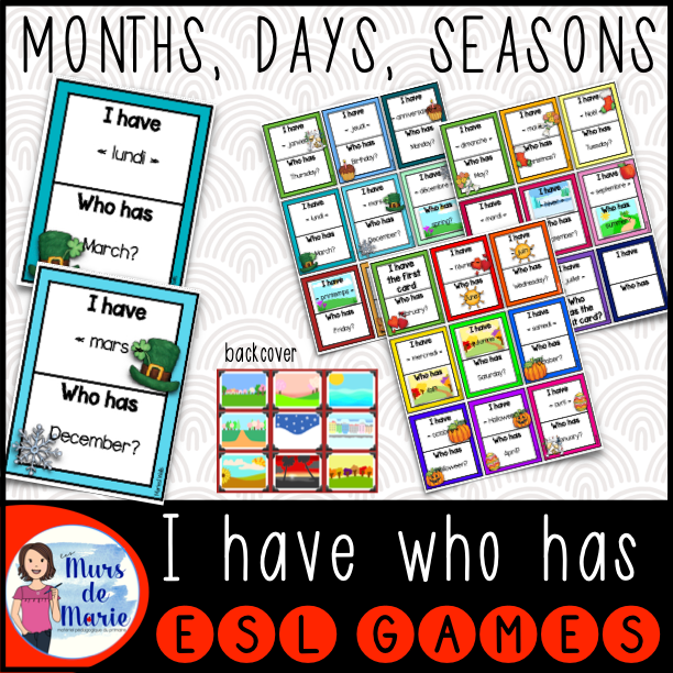 Months of the Year Game (I have, who has?) by Busy Bee Studio