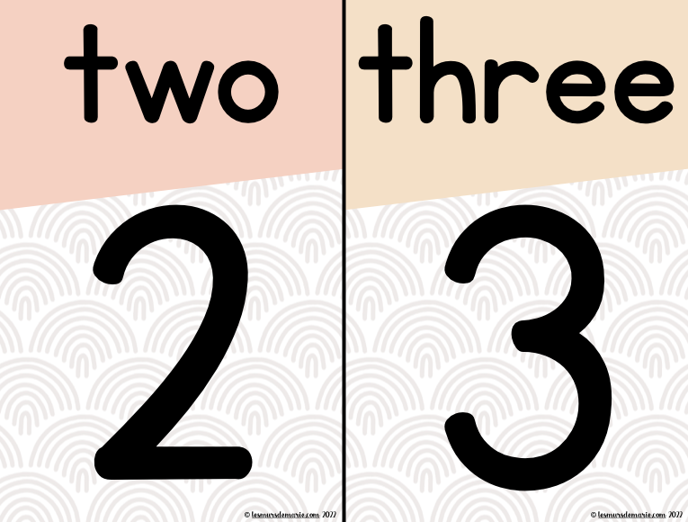 BOHO THEME NUMBER POSTERS - CLASSROOM SET