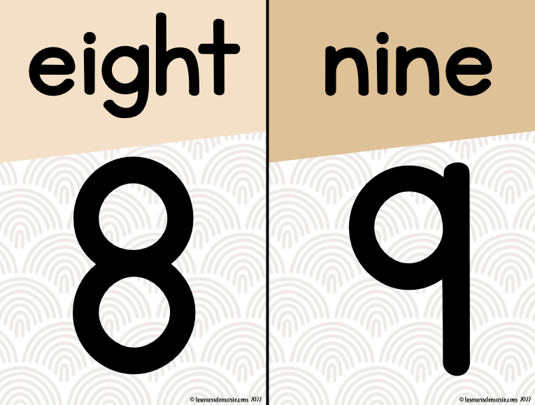 BOHO THEME NUMBER POSTERS - CLASSROOM SET