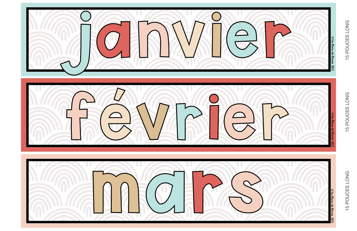 BOHO DÉCOR DE CLASSE - CALENDRIER MURAL
