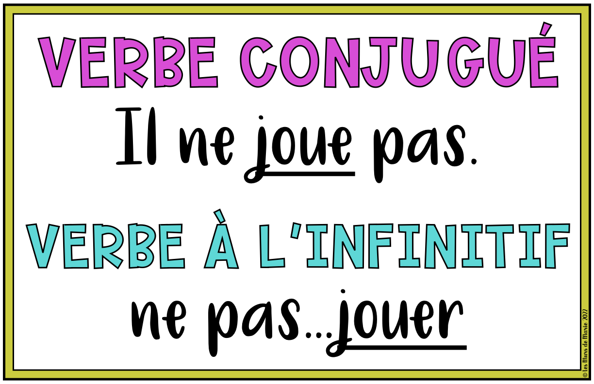 AFFICHE "CONJUGUÉ OU INFINITIF"
