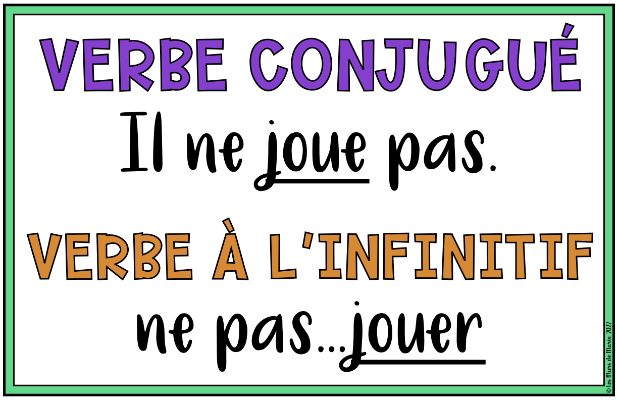 AFFICHE "CONJUGUÉ OU INFINITIF"