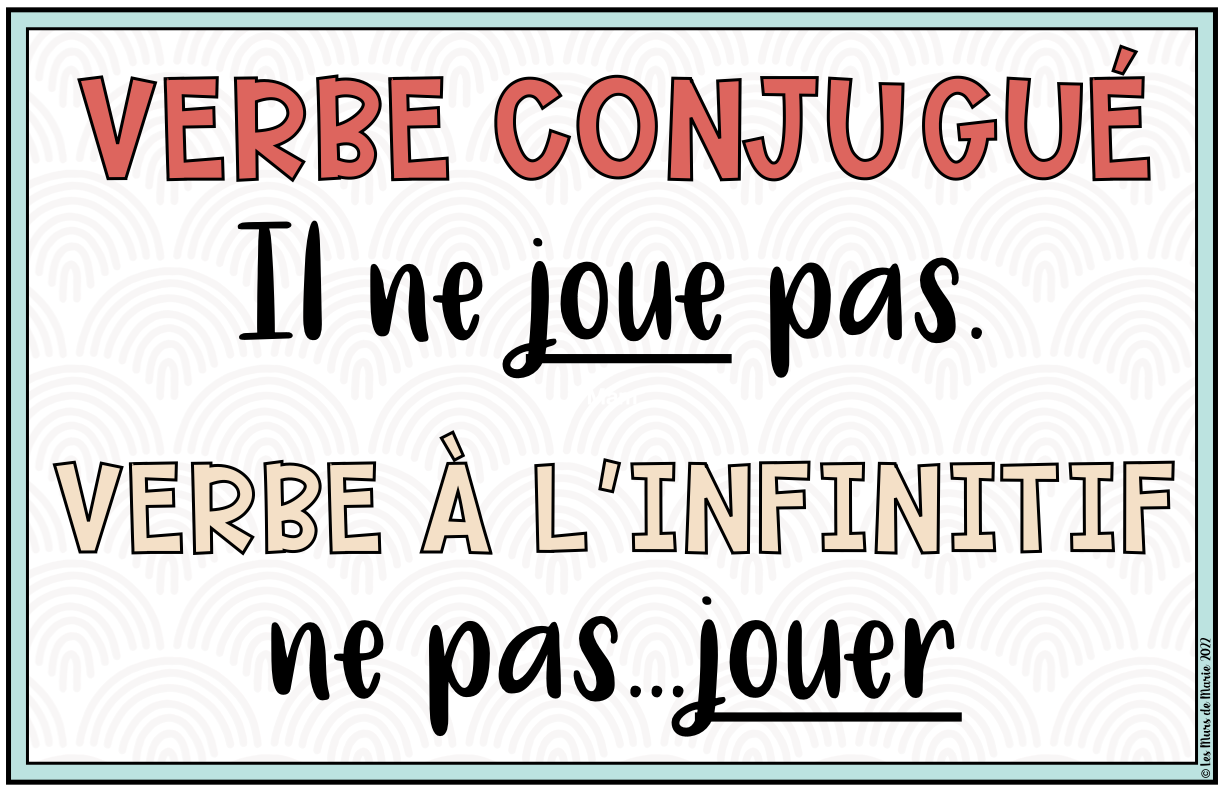 Affiche "conjugué ou infinitif"