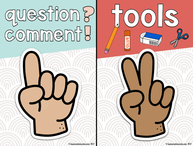 BOHO THEME HAND SIGNALS - CLASSROOM DECOR