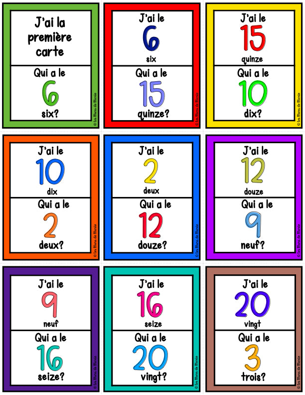 JEUX POUR FRANCISATION (NOMBRES)