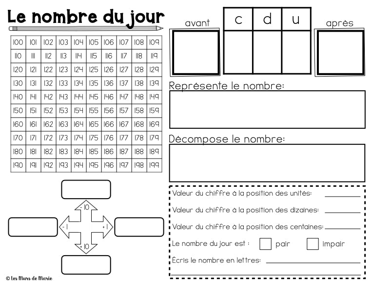 NOMBRE DU JOUR (100 À 999)