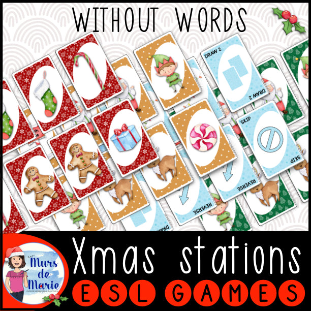 CHRISTMAS CARD GAME (INSPIRED BY UNO) TO PRINT YOURSELF