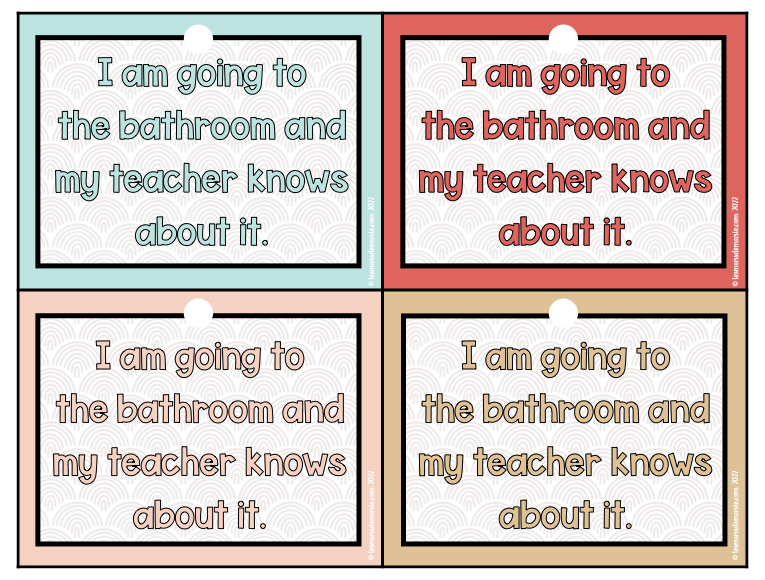 BOHO THEME BATHROOM PASSES - CLASSROOM DECOR