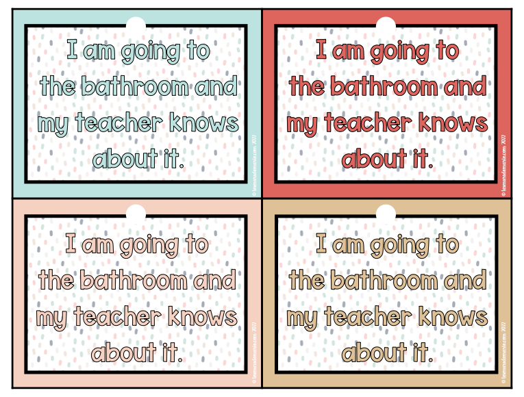 BOHO THEME BATHROOM PASSES - CLASSROOM DECOR