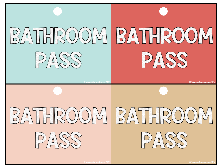 BOHO THEME BATHROOM PASSES - CLASSROOM DECOR