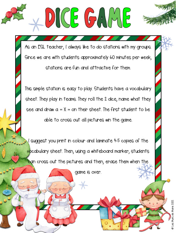 CHRISTMAS DICE GAME