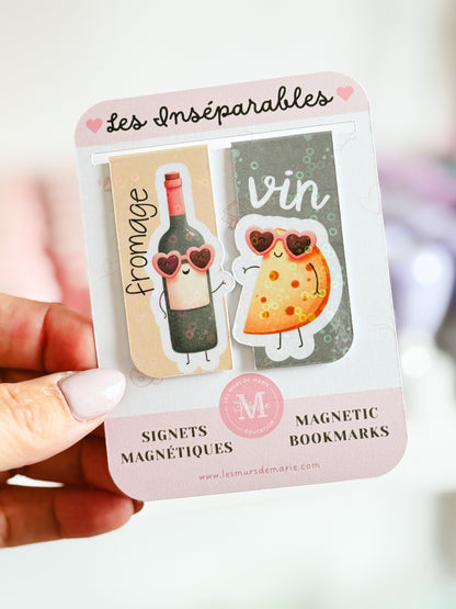Signets magnétiques inséparables vin-fromage