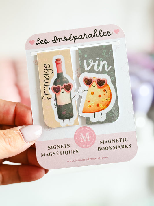 Signets magnétiques inséparables vin-fromage