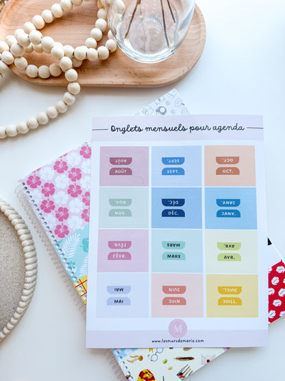 Onglets Mensuels