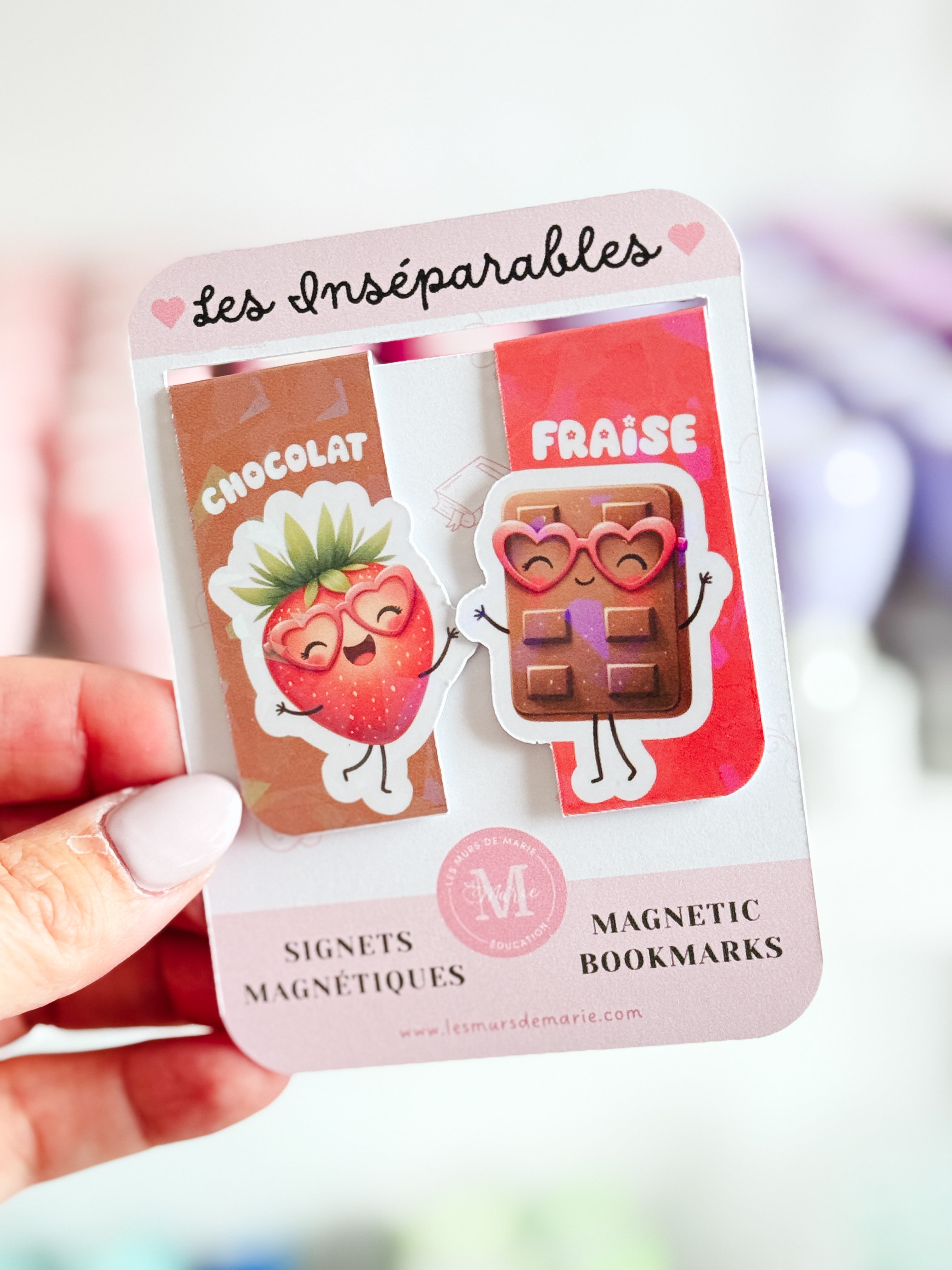 Signets magnétiques inséparables choco-fraise – Les Murs de Marie