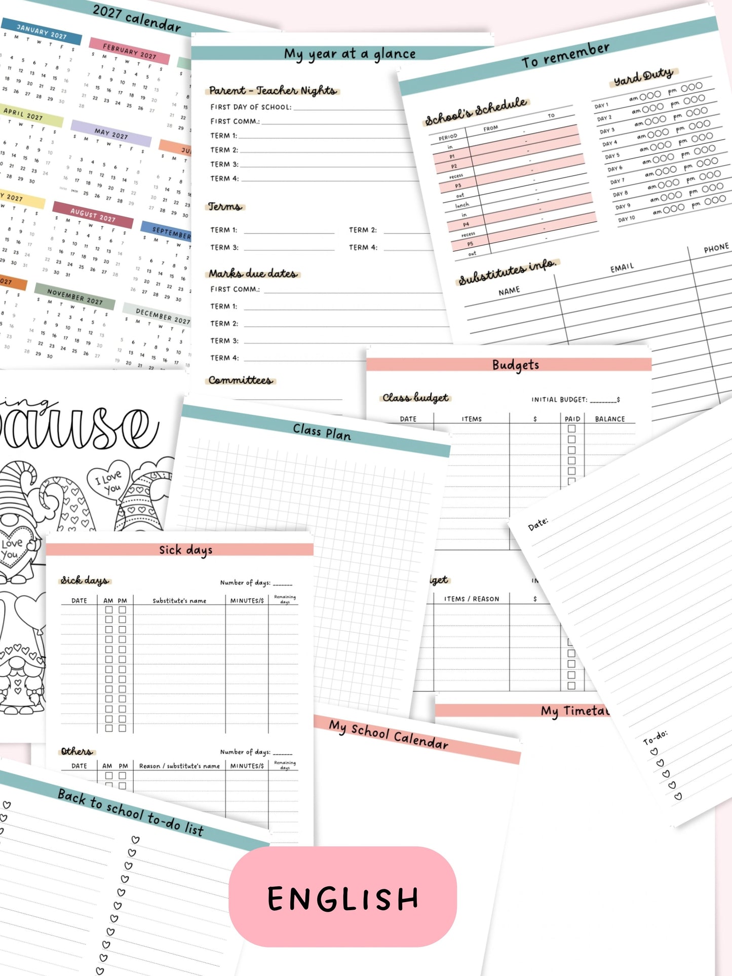 Teacher planner 2026-2027 CINÉMAGIE