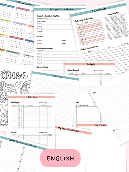 Teacher planner 2026-2027 CINÉMAGIE