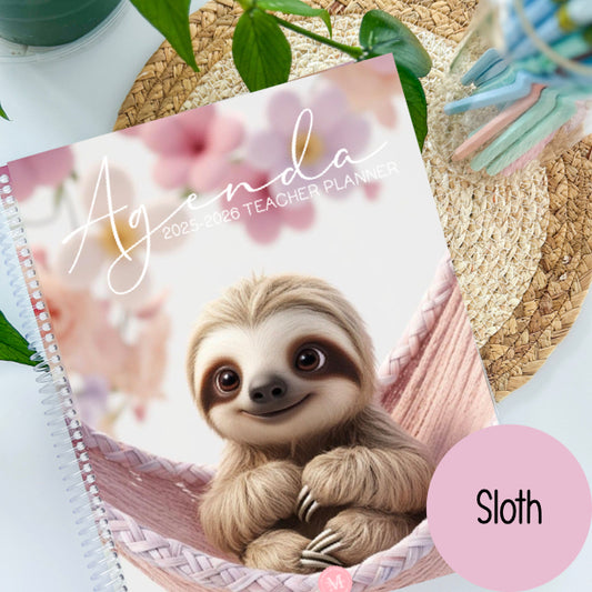 TEACHER PLANNER 2025-2026 SLOTH