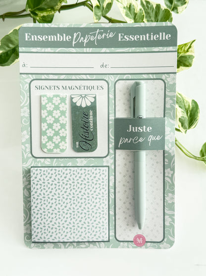 Ensemble Papeterie Essentielle Sauge