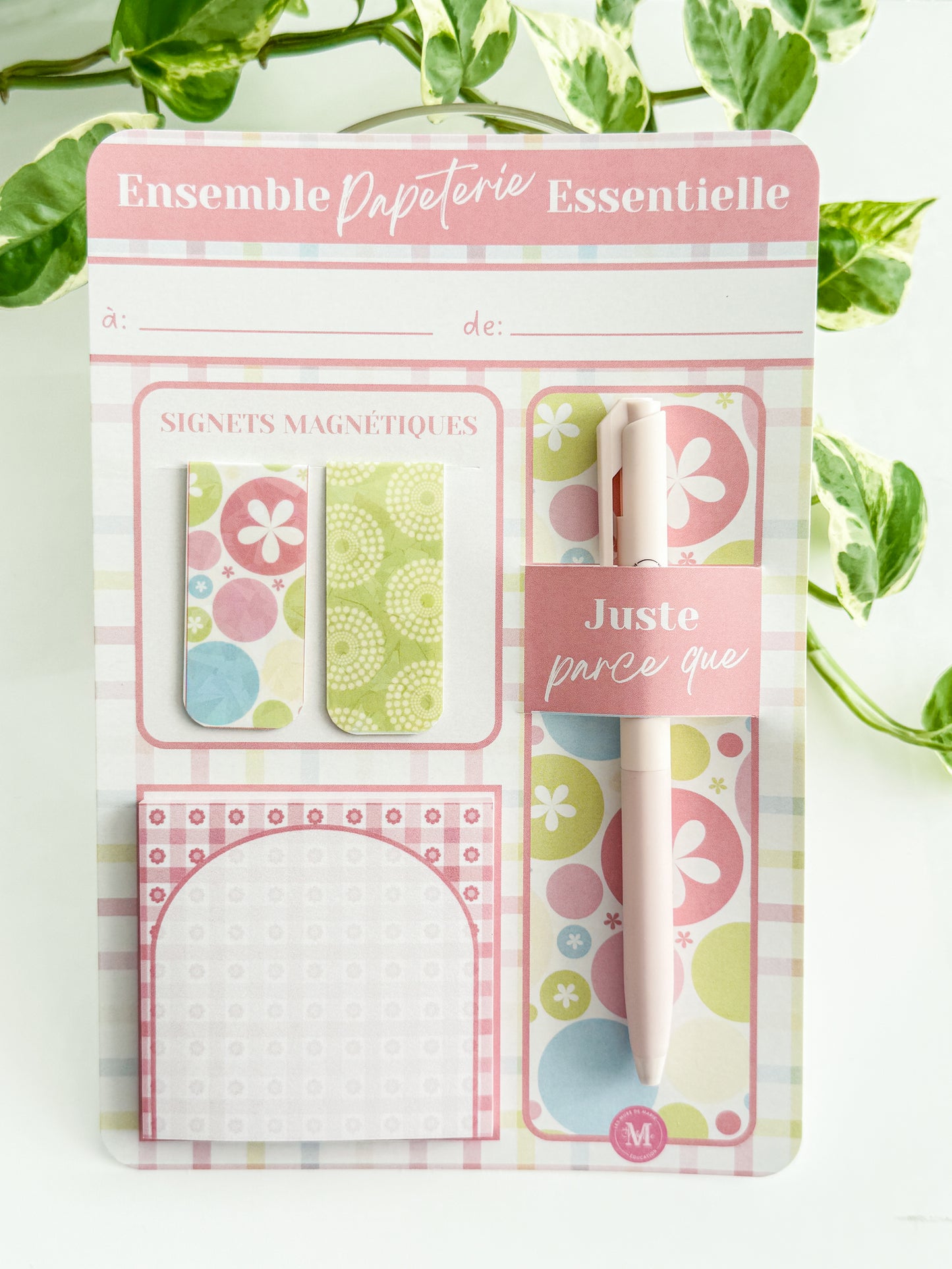 Ensemble Papeterie Essentielle Rosé