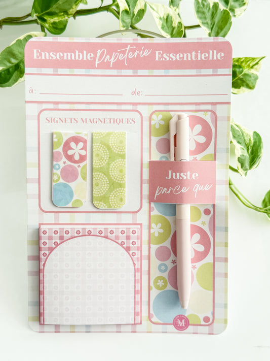 Ensemble Papeterie Essentielle Rosé