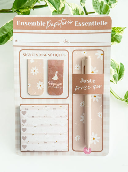 Ensemble Papeterie Essentielle Sable