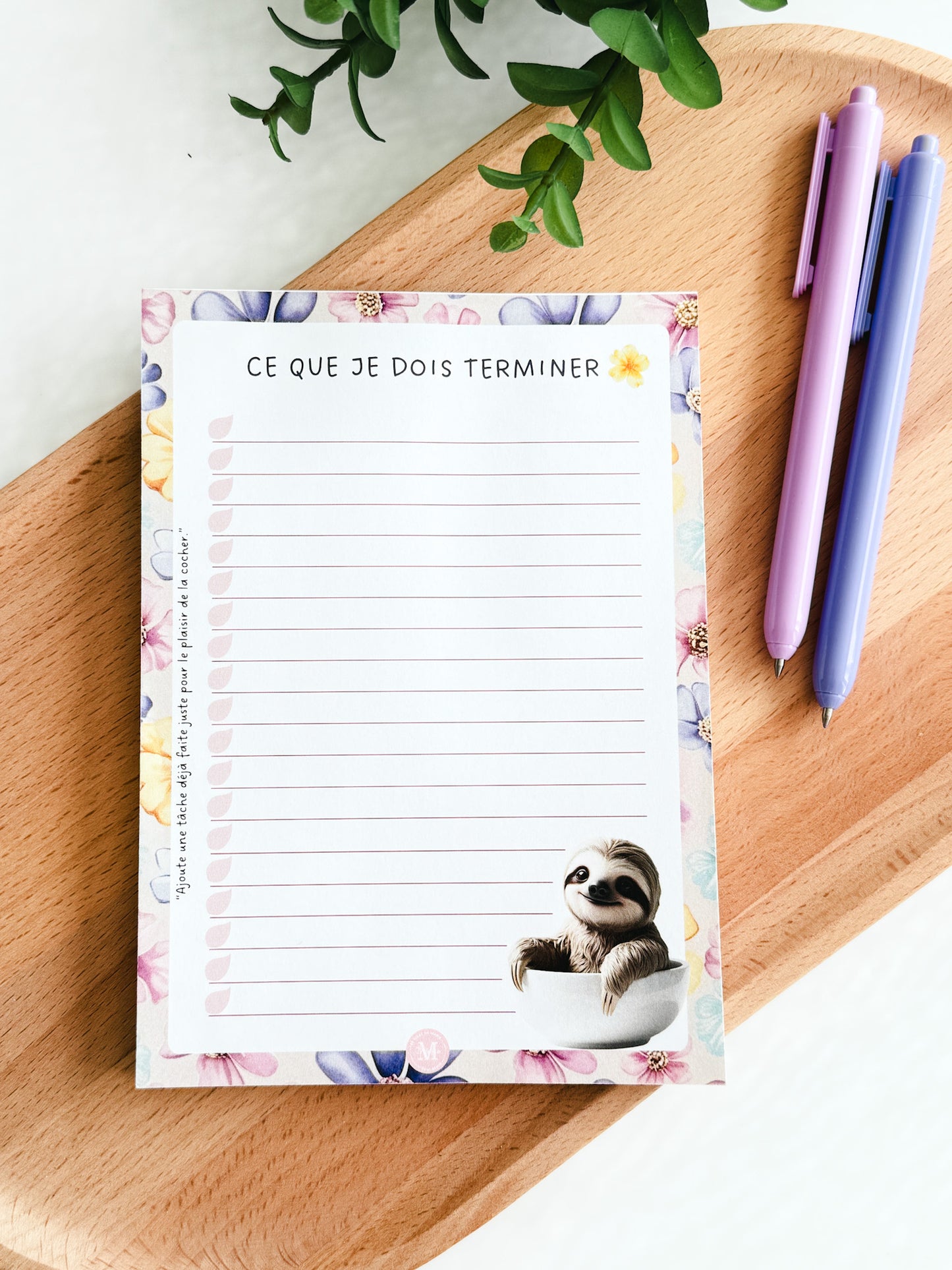 Bloc-notes Paresseux