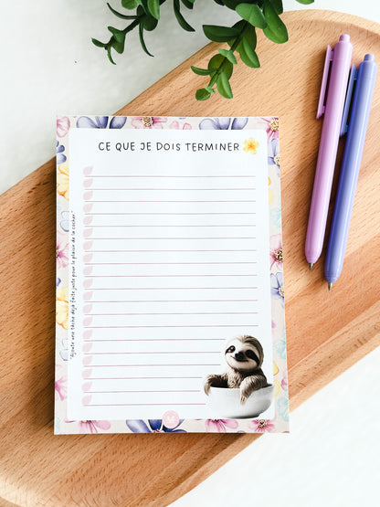 Bloc-notes Paresseux