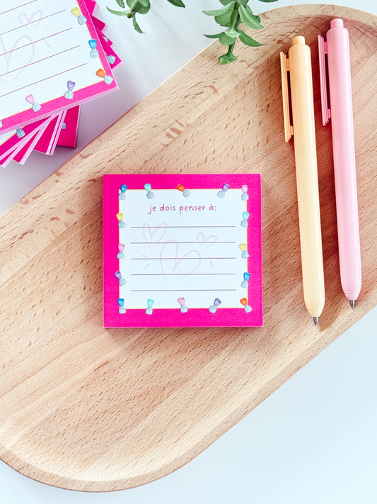 post-it rose foncé