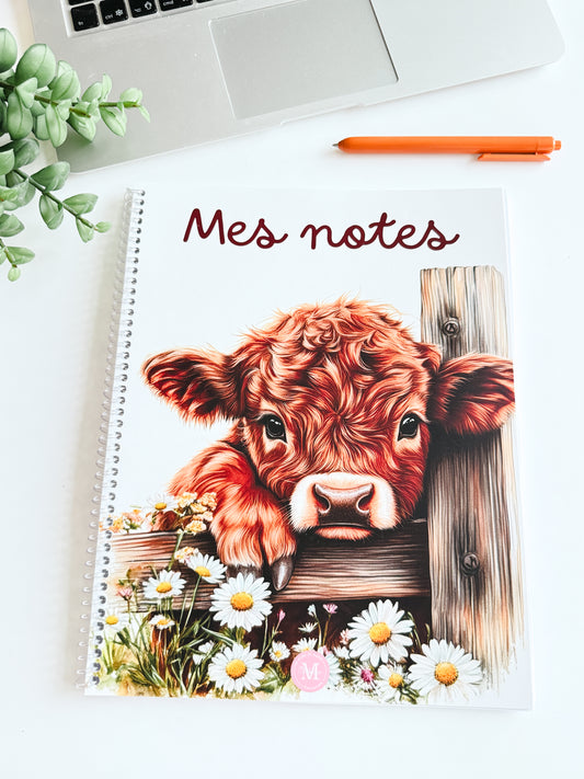 Cahier de Notes Vache Highland