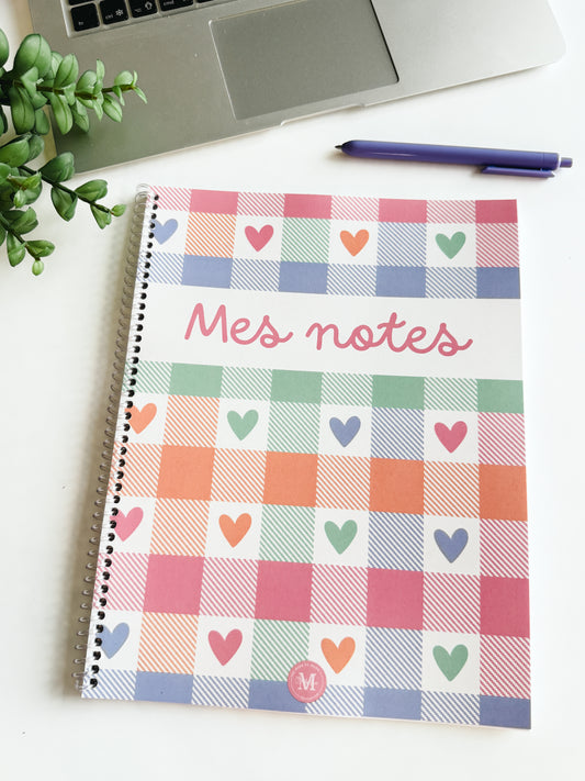 Cahier de Notes Patchwork en coeurs