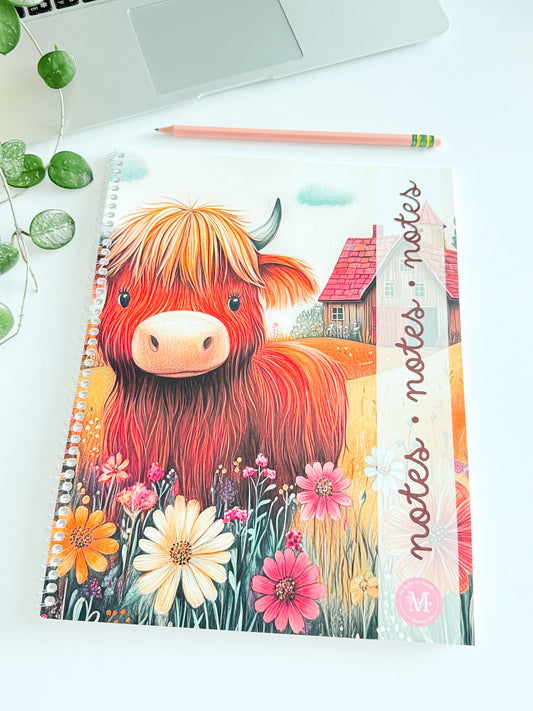 Cahier de Notes "Highland Bloom" 8x11