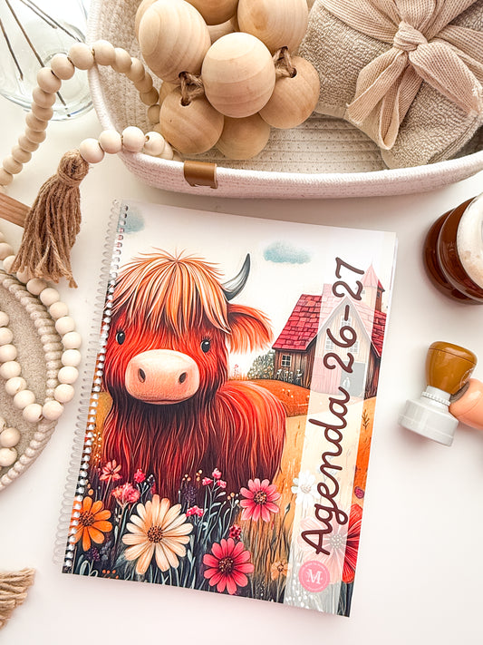 Agenda ortho / T.E.S. 2026-2027 HIGHLAND BLOOM